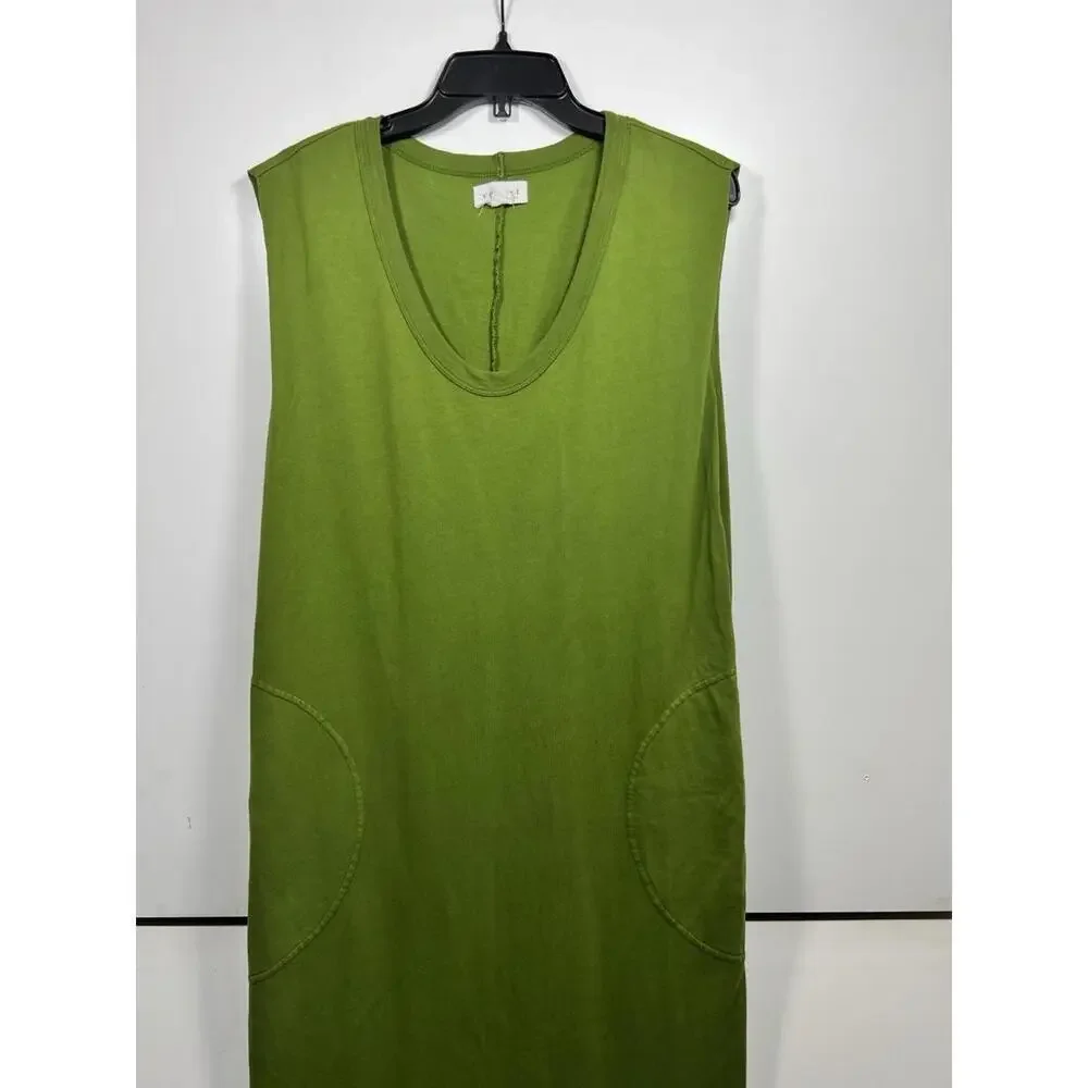VELVET By Graham & Spencer Cotton Sleeveless Midi Dress Size Small Grass Green - Picture 2 of 9